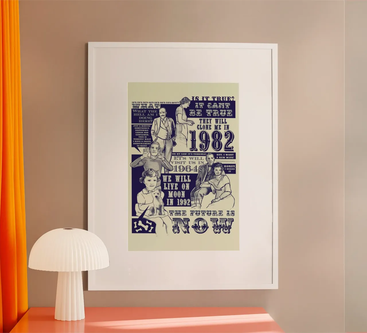 The Future is Now poster con telaio in plastica da Tobe Fonseca