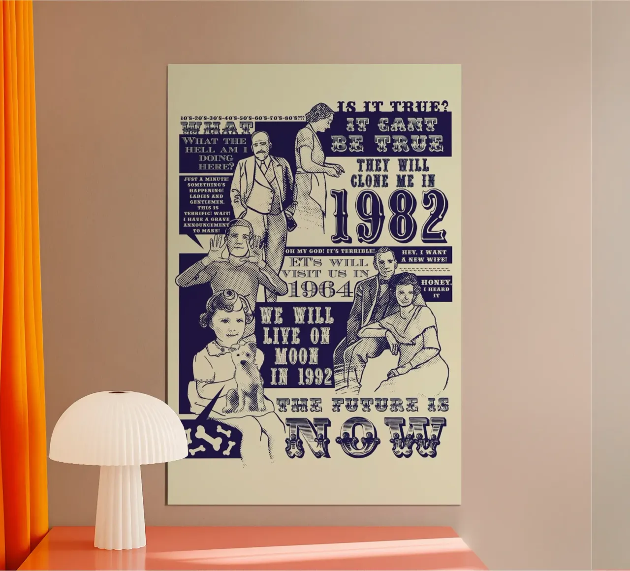 The Future is Now poster con telaio in plastica da Tobe Fonseca