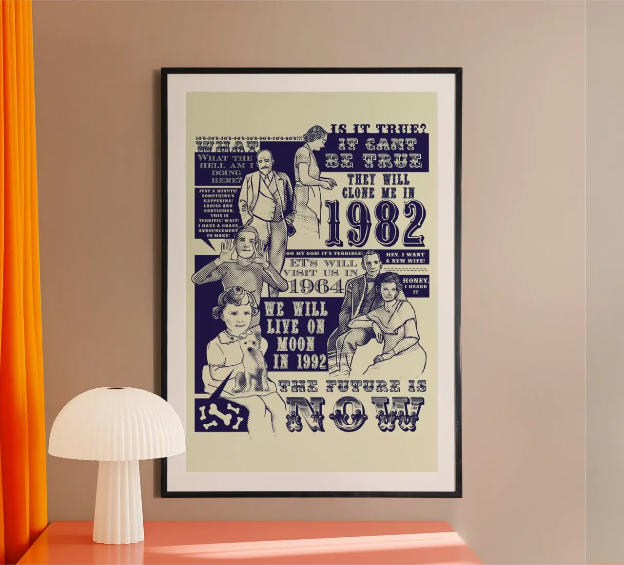 The Future is Now poster con telaio in plastica da Tobe Fonseca