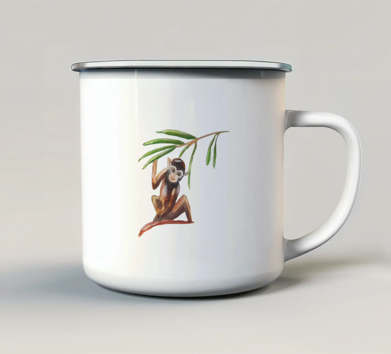 Monkey tazza in smalto da Femke Zwaan