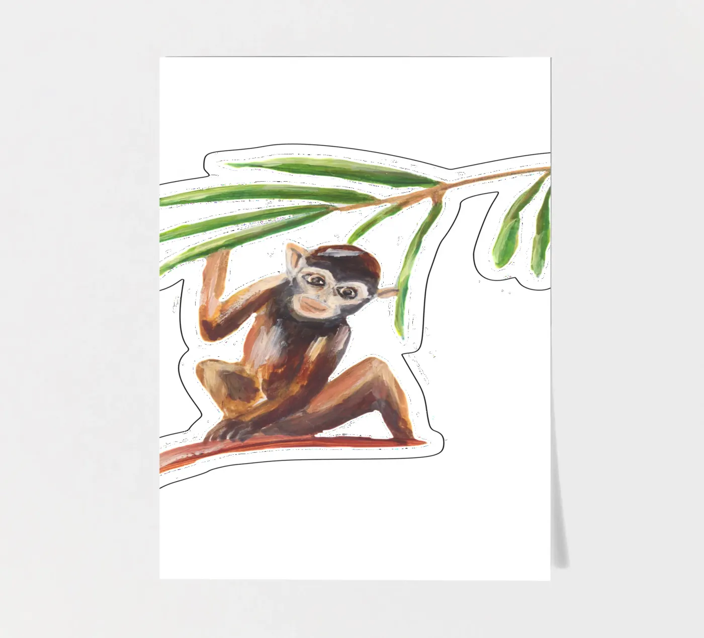 Monkey stickervel van Femke Zwaan