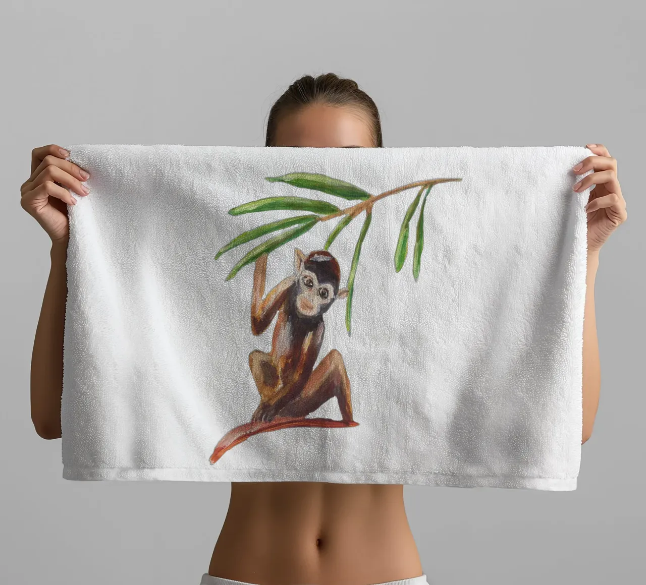 Monkey badhanddoek van Femke Zwaan