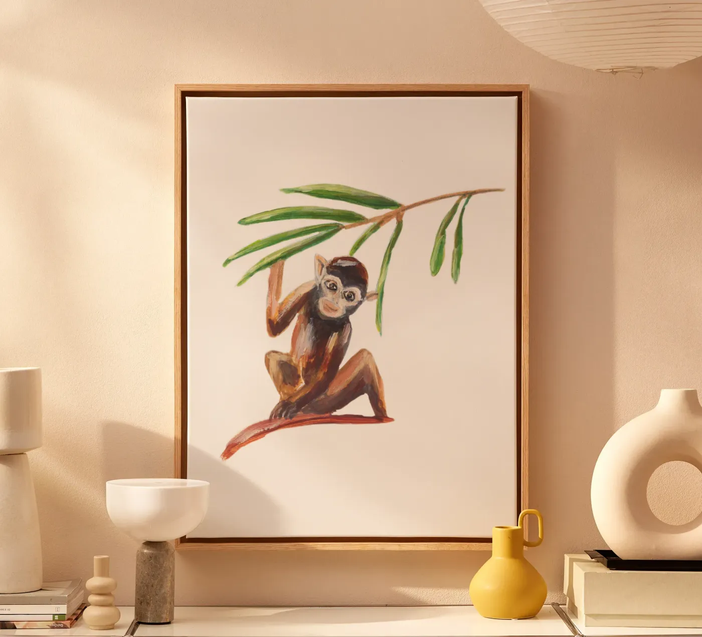 Monkey Leinwand von Femke Zwaan