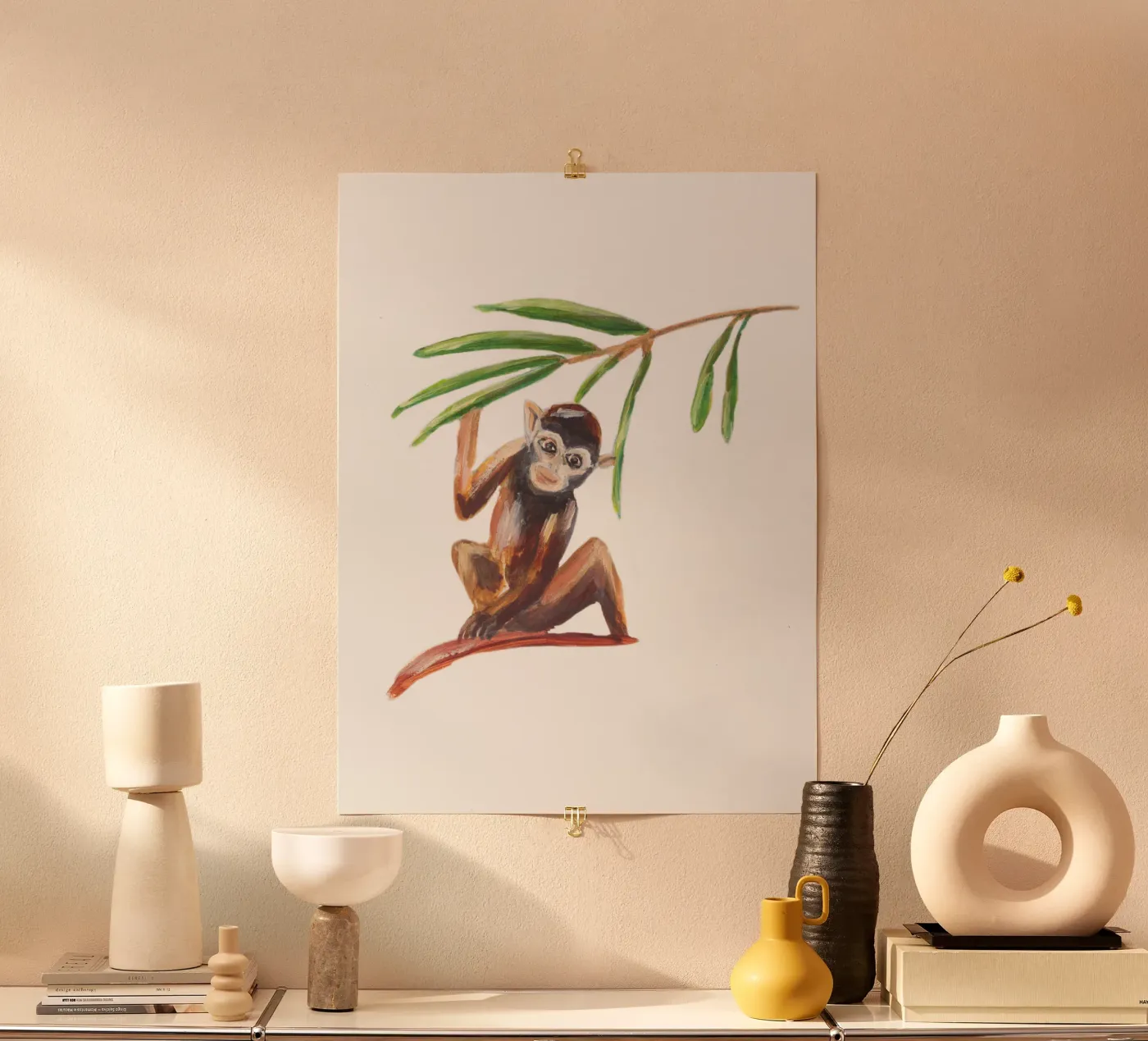 Monkey Poster von Femke Zwaan