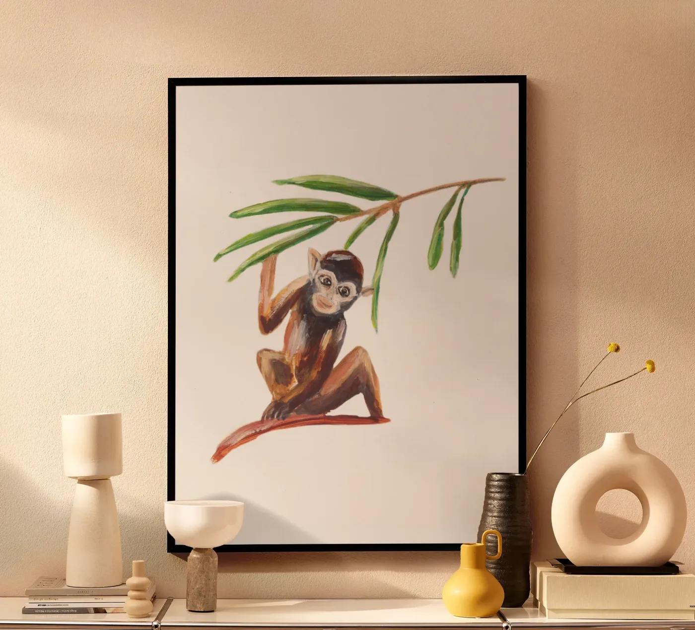 Monkey Poster von Femke Zwaan