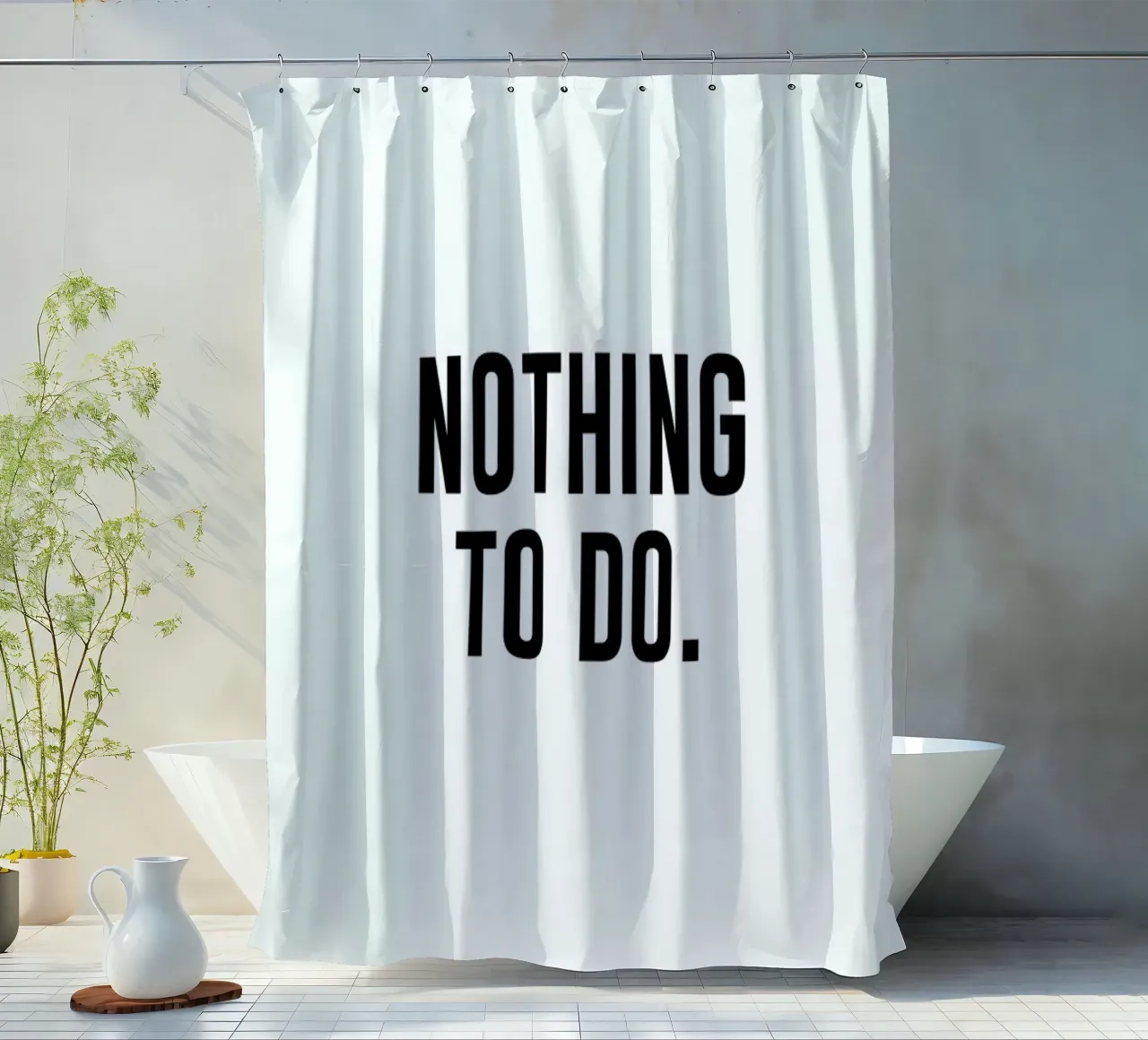 Nothing to Do shower curtain by daylight design studio