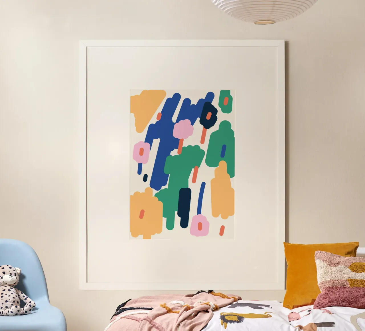 Prato di fiori selvatici poster con telaio in plastica da Susann Stefanizen