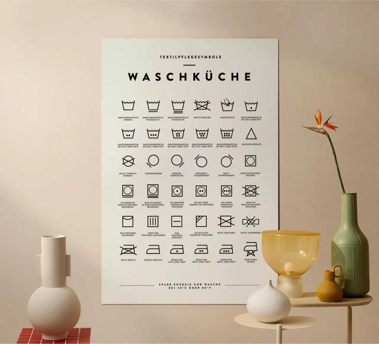 Wäsche poster con telaio in legno da daylight design studio