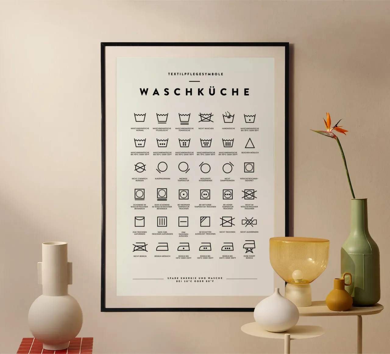 Wäsche poster con telaio in legno da daylight design studio