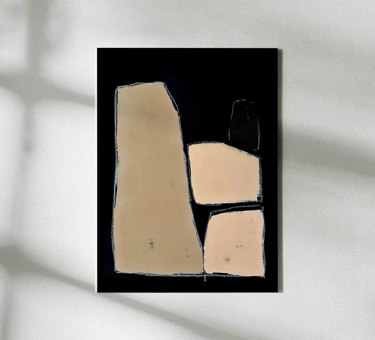 abstract modern NOIR no3 tela con Cornice a cassetta da Andrea Reichhart Art