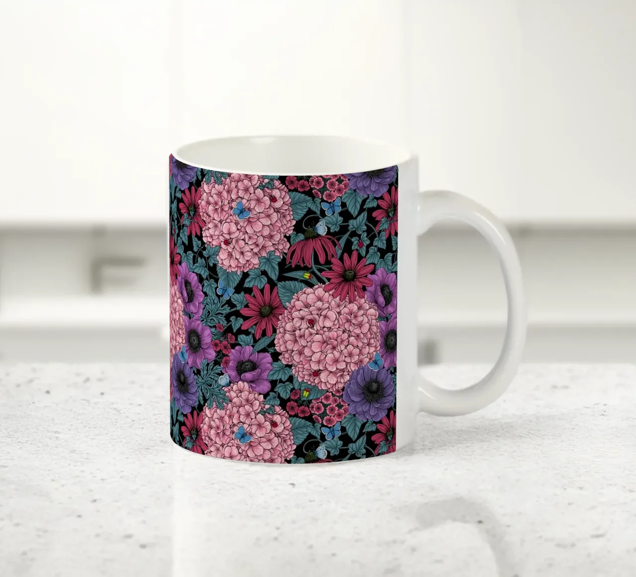 Audaci fiori da giardino tazza in ceramica da Painted Nature