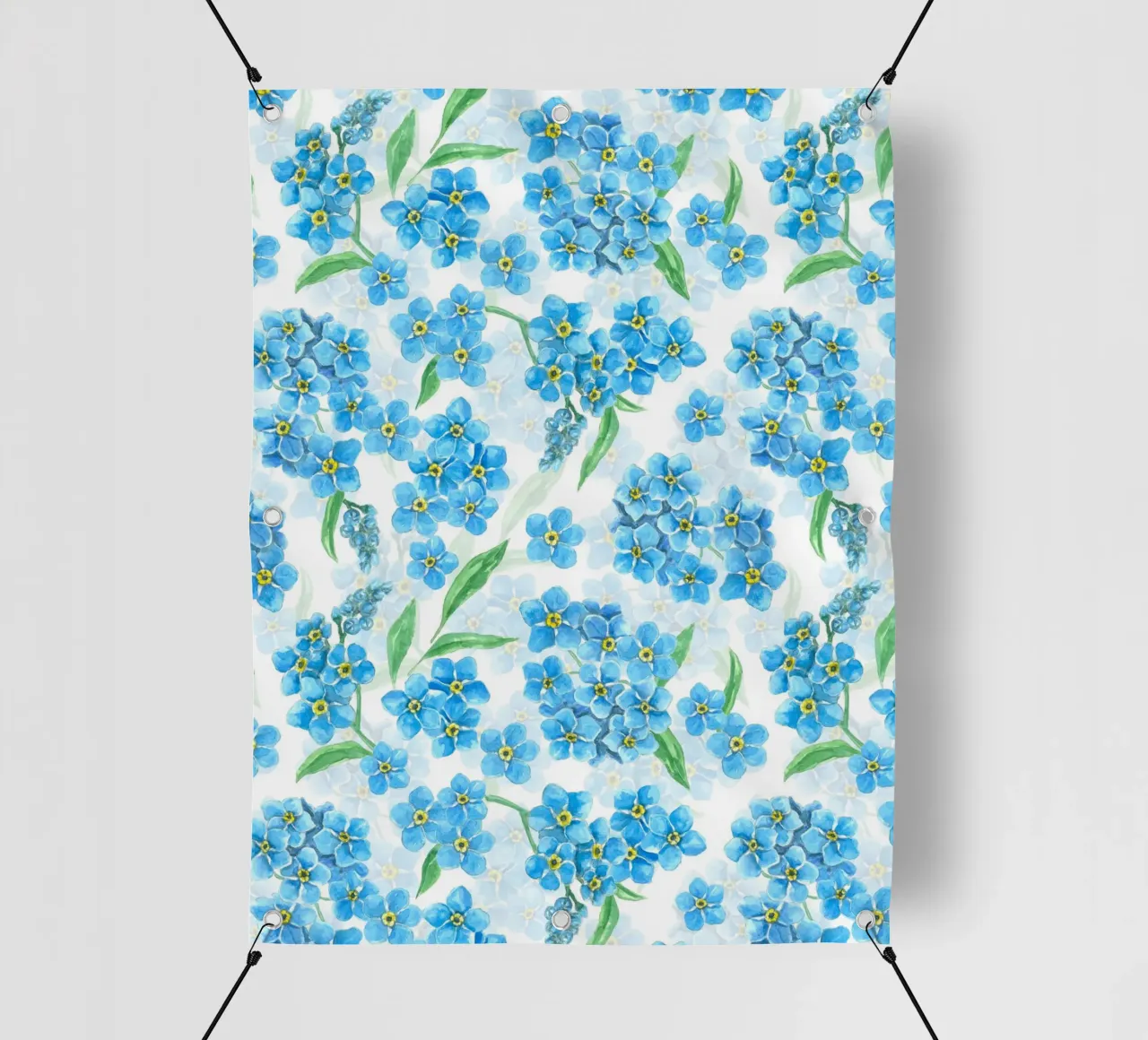 Fiori di dimenticanza su bianco telo in pvc da Painted Nature