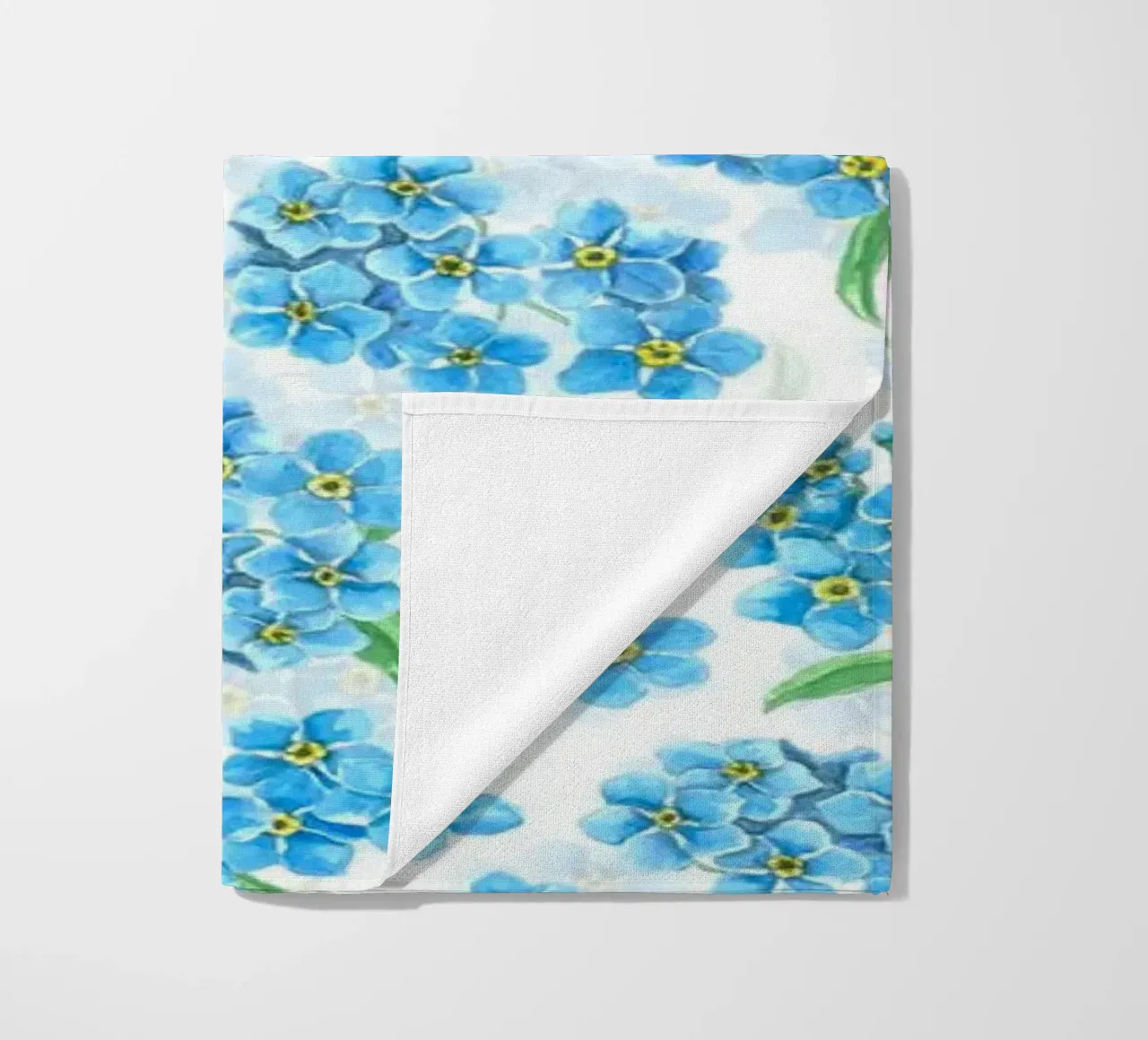 Fiori di dimenticanza su bianco telo mare da Painted Nature