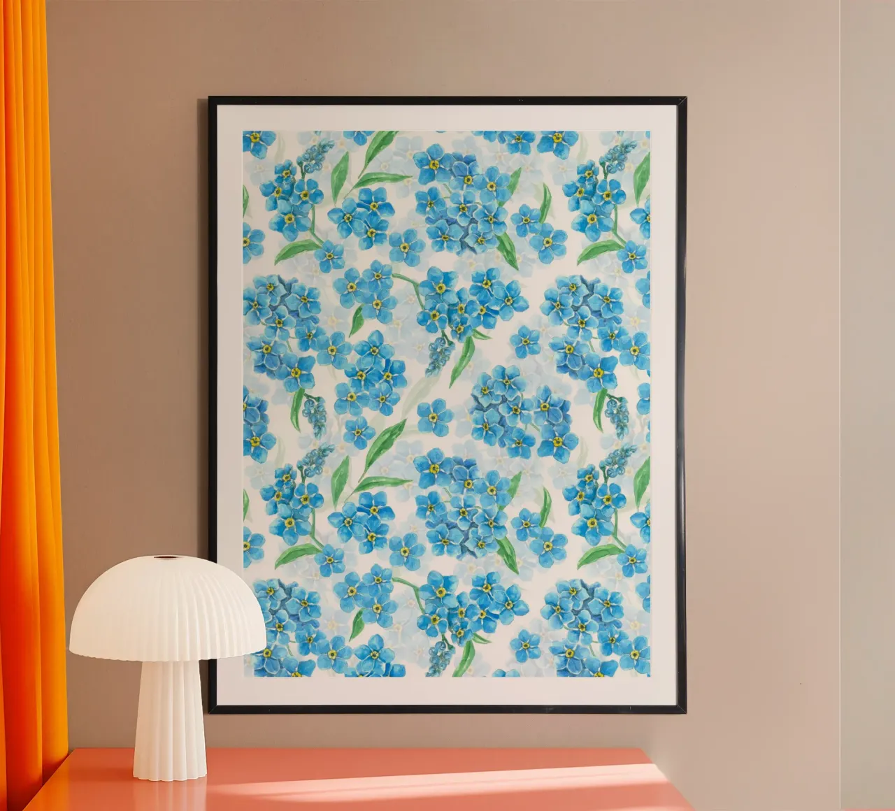 Fiori di dimenticanza su bianco carta hahnemühle da Painted Nature