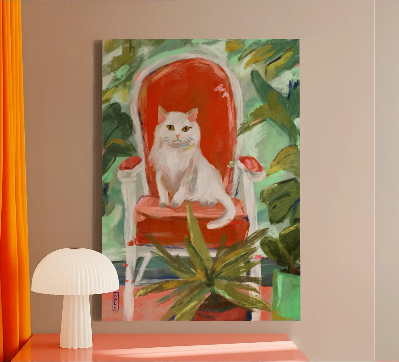 Pittura di gatti della giungla per interni tela con Cornice a cassetta da Pictufy Sun & Spirit