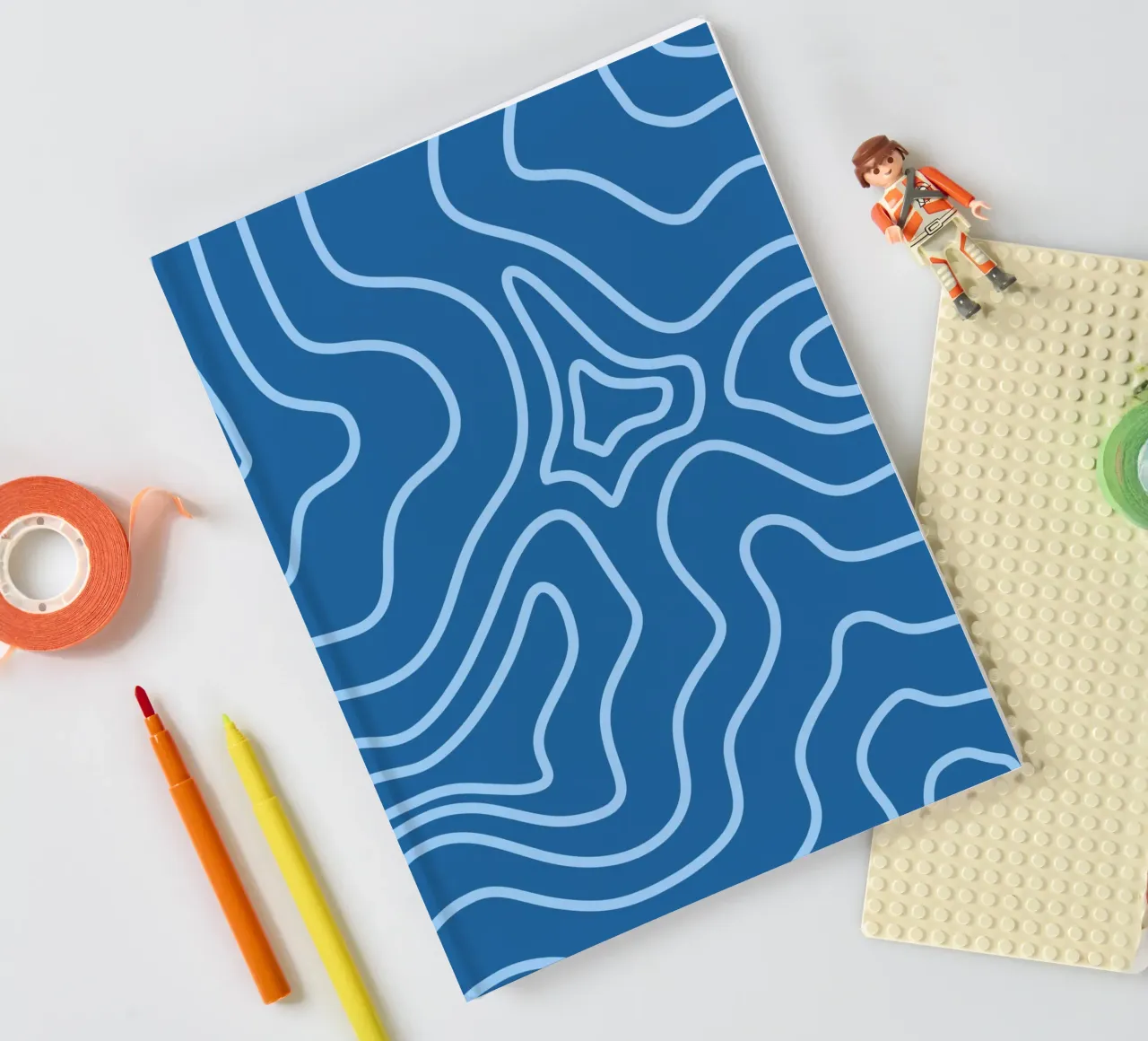 Lignes minimales bleues carnet de notes de MODERN NUANCE