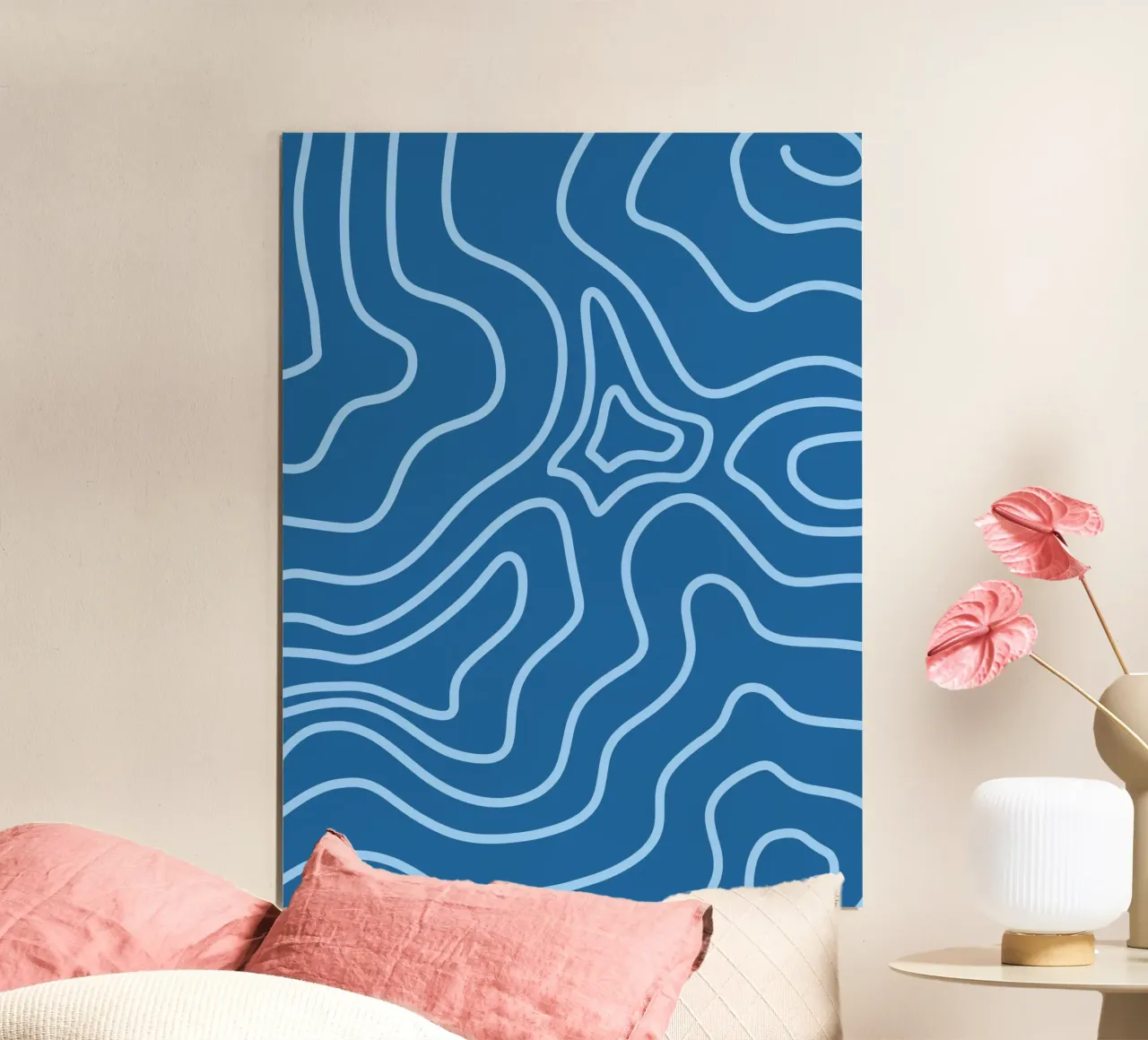 Linee minimaliste blu poster da MODERN NUANCE