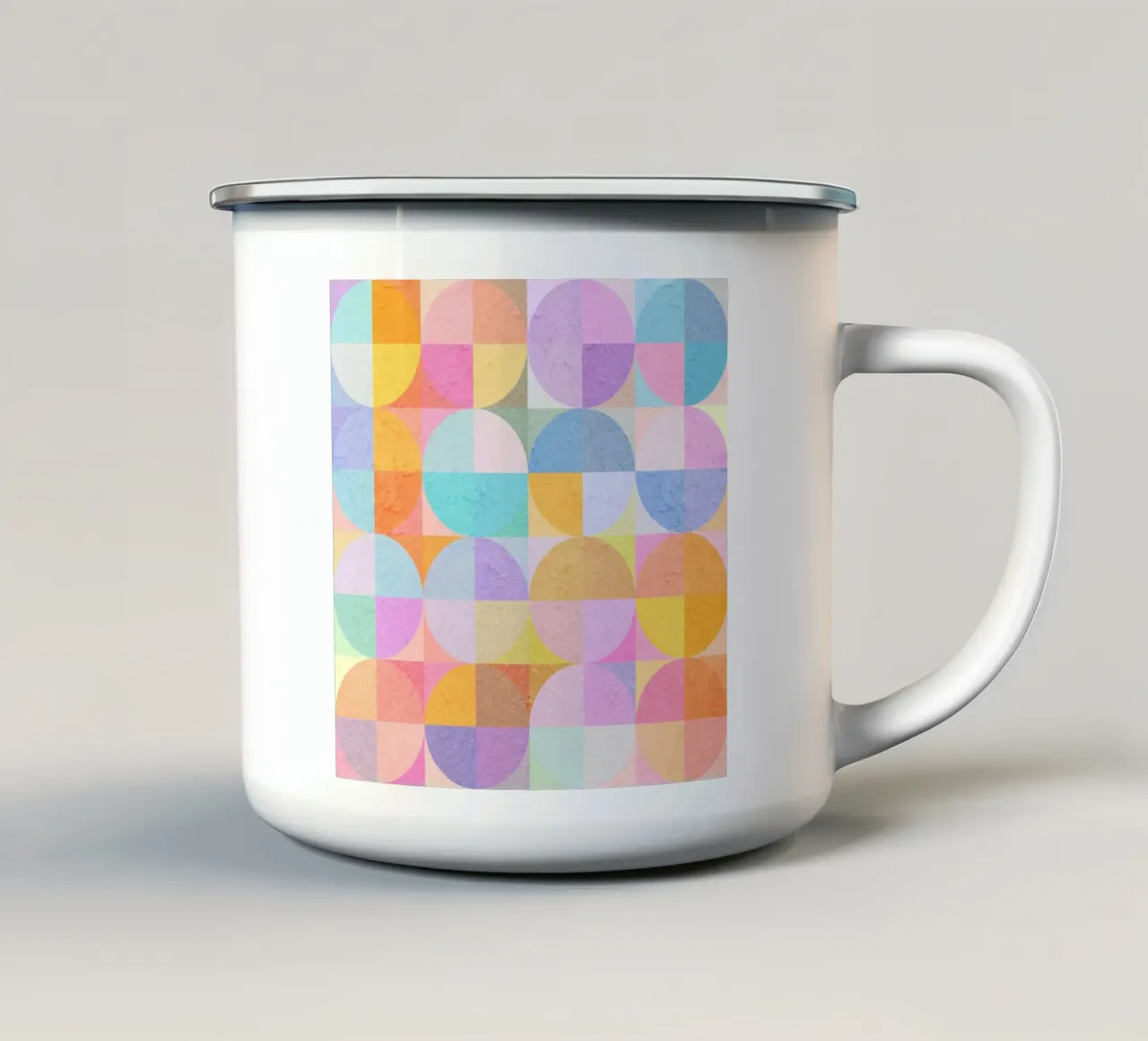 Abstract Circles emaille mok van lovely lines