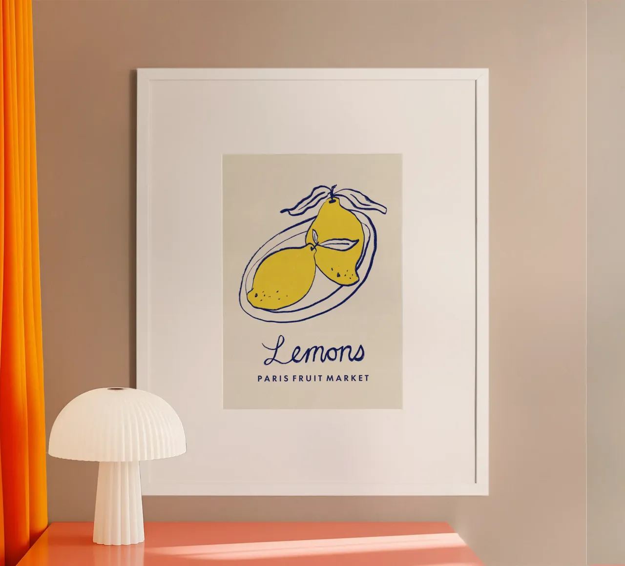 Arte alimentare - Limoni Mercato della frutta di Parigi poster con telaio in plastica da Pictufy Sun & Spirit