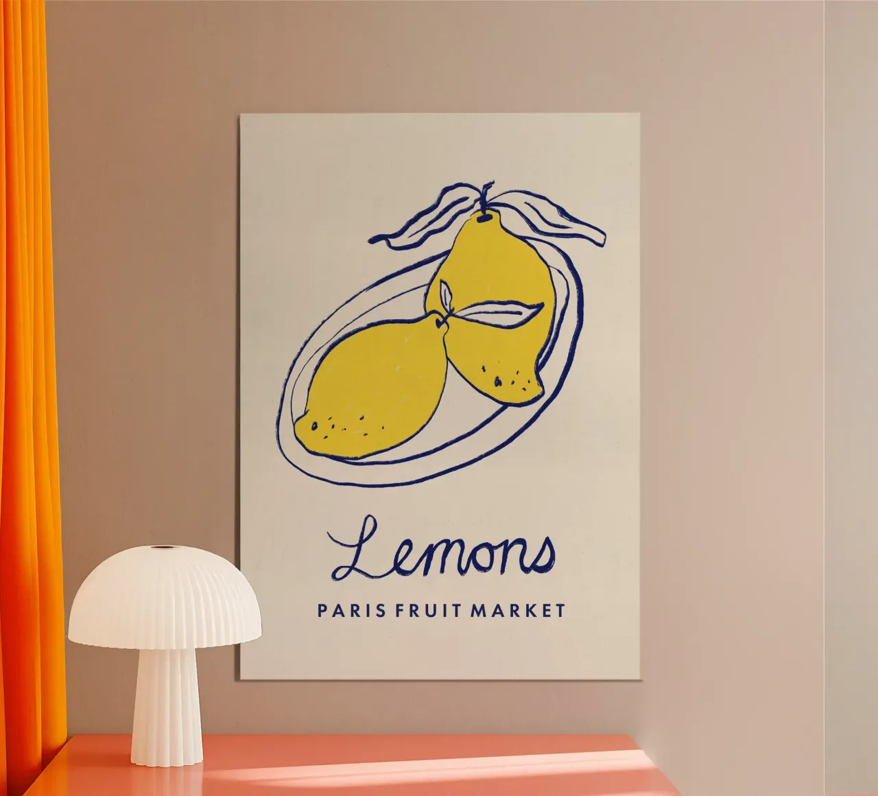 Arte alimentare - Limoni Mercato della frutta di Parigi poster con telaio in plastica da Pictufy Sun & Spirit