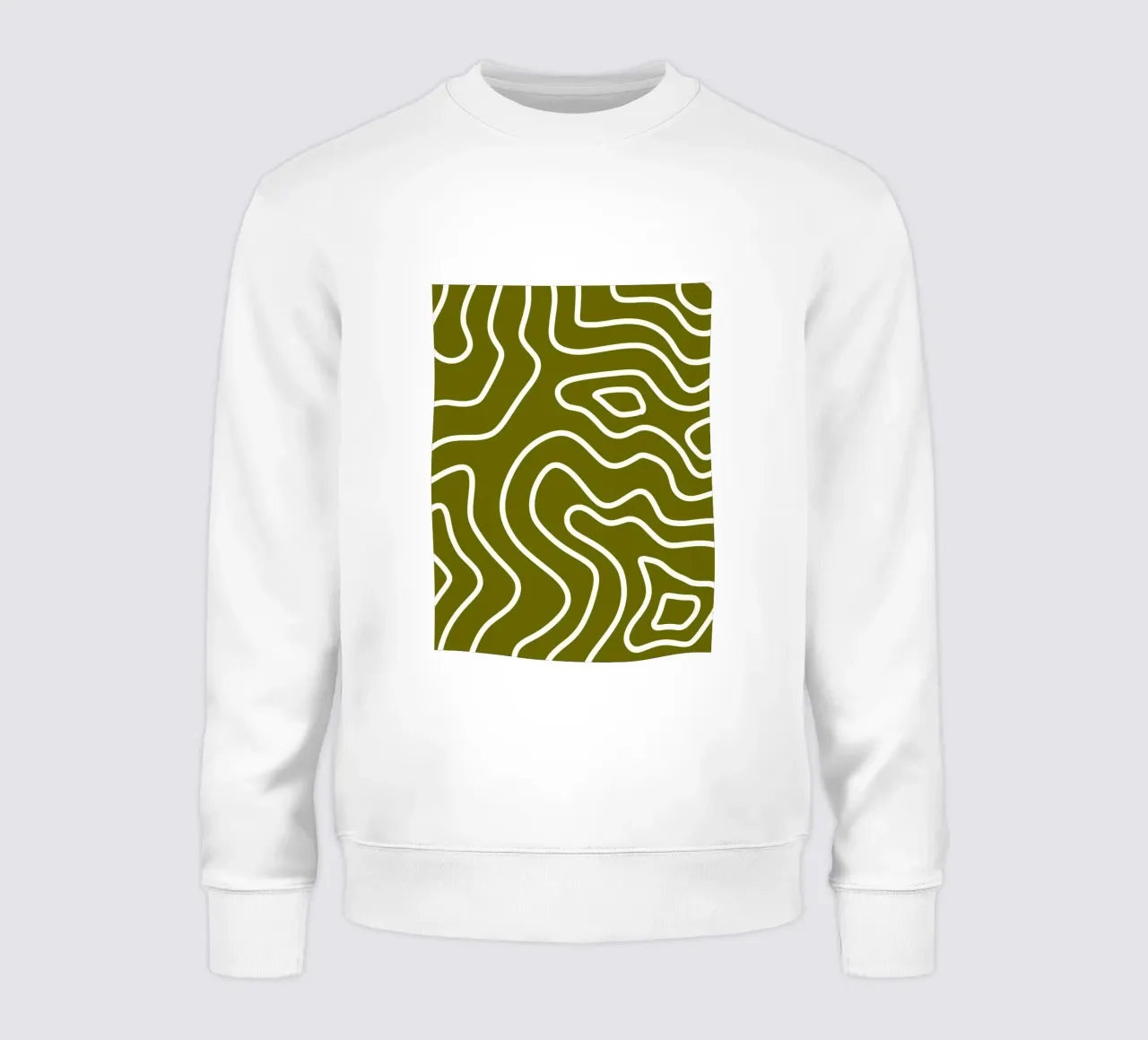 White Line Army Green Background sweatshirt by MODERN NUANCE