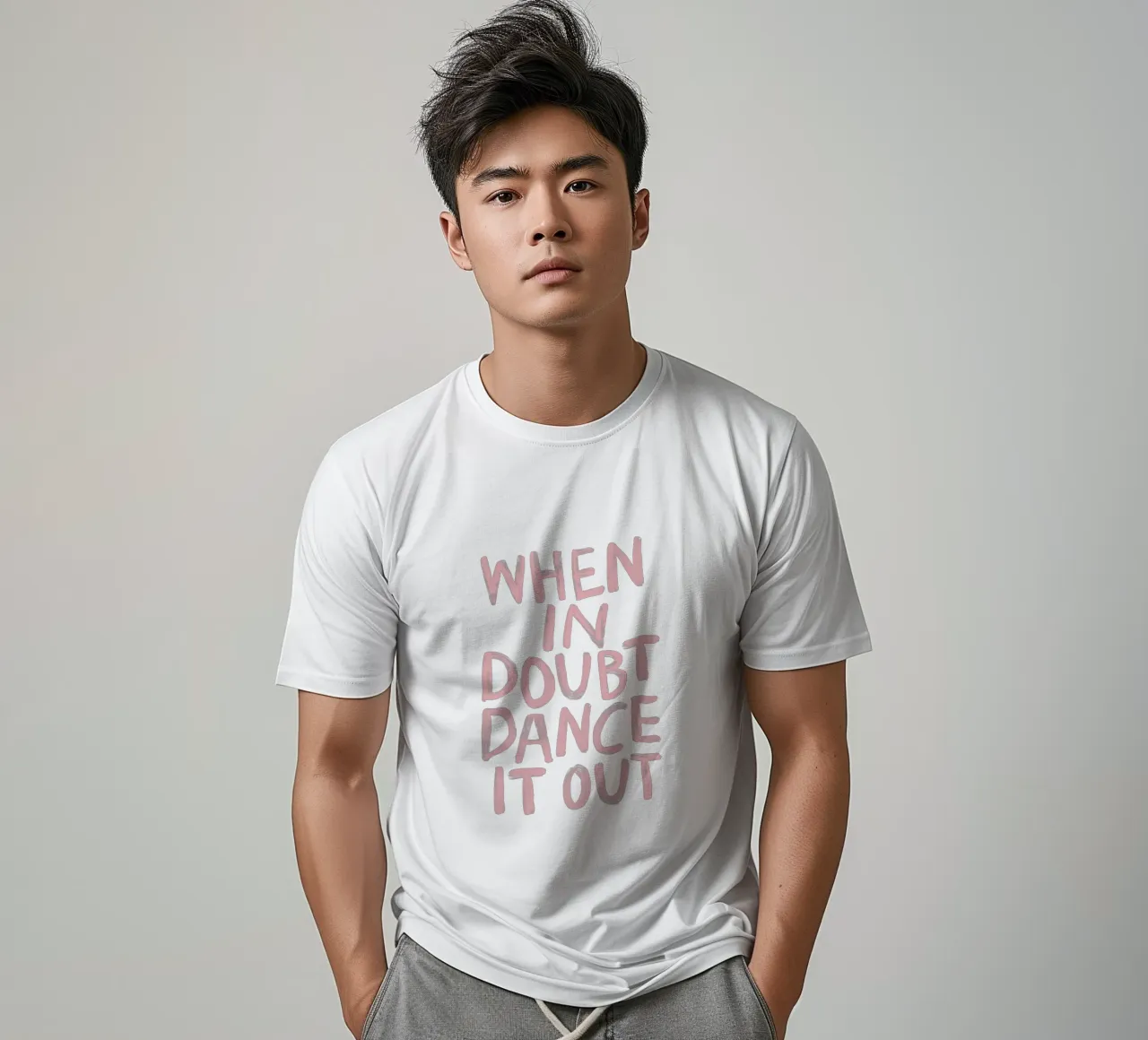 Quando si è in dubbio si balla in rosa nero con scritte sgargianti t-shirt da THE MOTIVATED TYPE