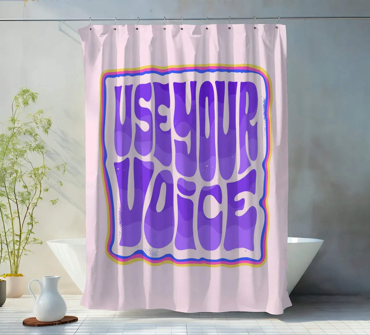 Say It Loud - Dein Statement in Farbe Duschvorhang von QuooodZ by MooodzArt
