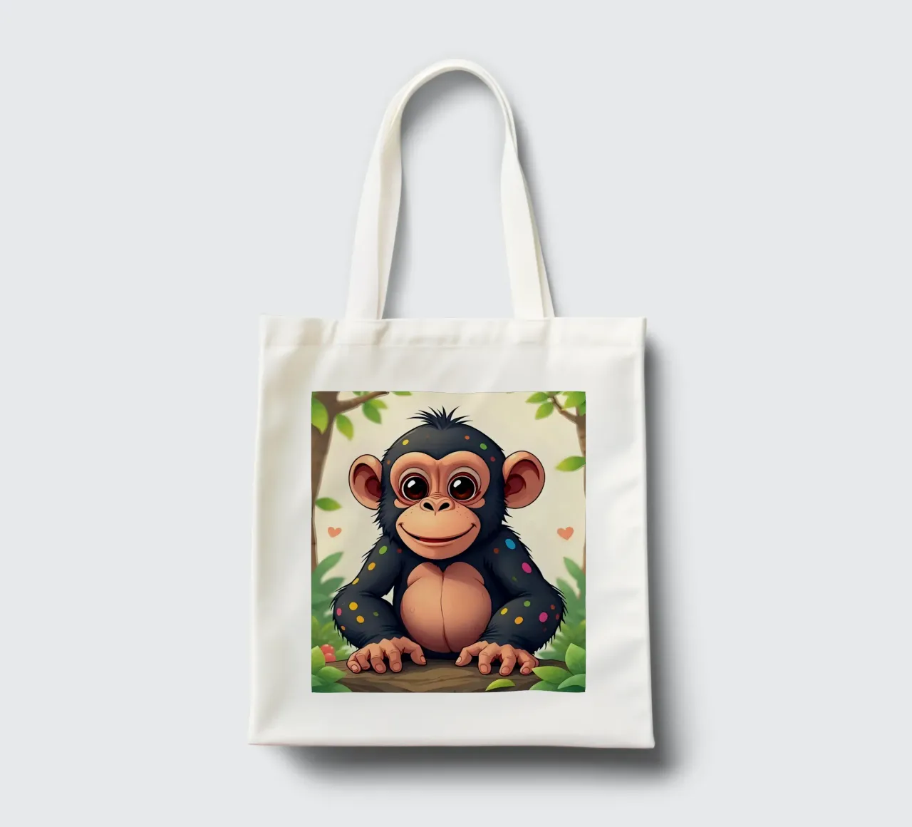 Affe_01 borsa in juta da Tierisch bunt by LK
