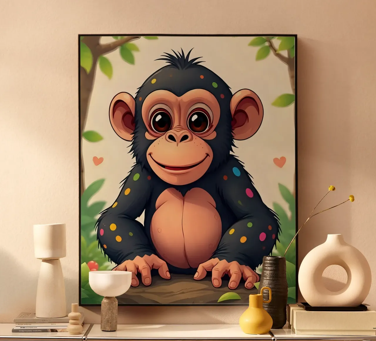 Affe_01 acryl van Tierisch bunt by LK