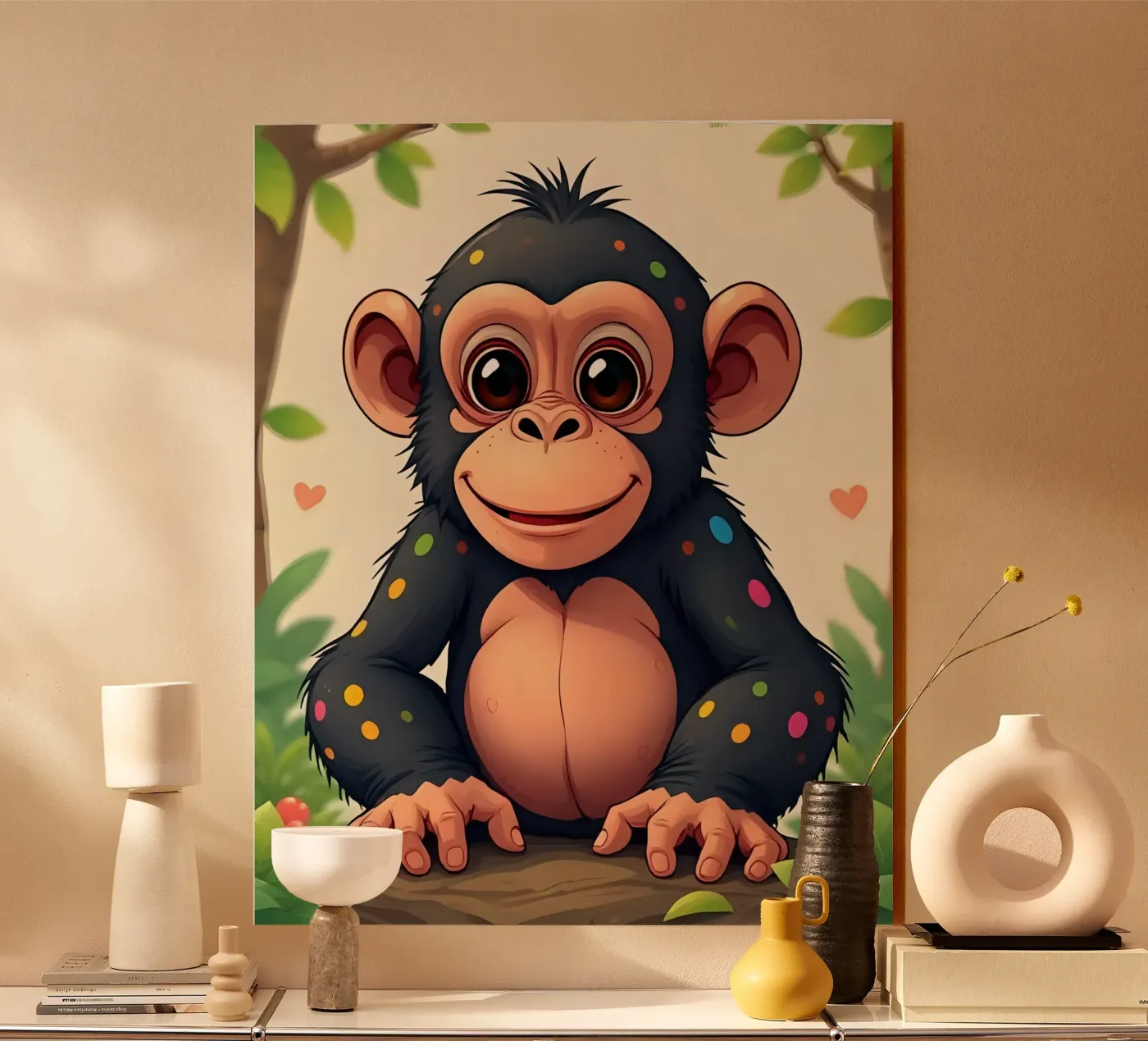 Affe_01 acryl van Tierisch bunt by LK