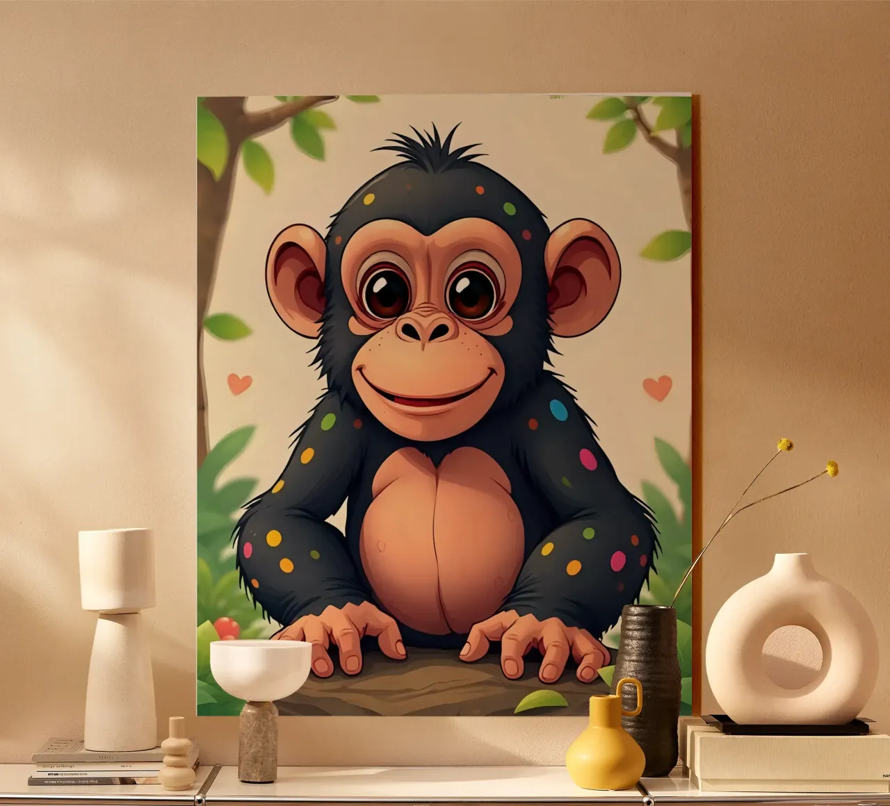 Affe_01 acryl van Tierisch bunt by LK