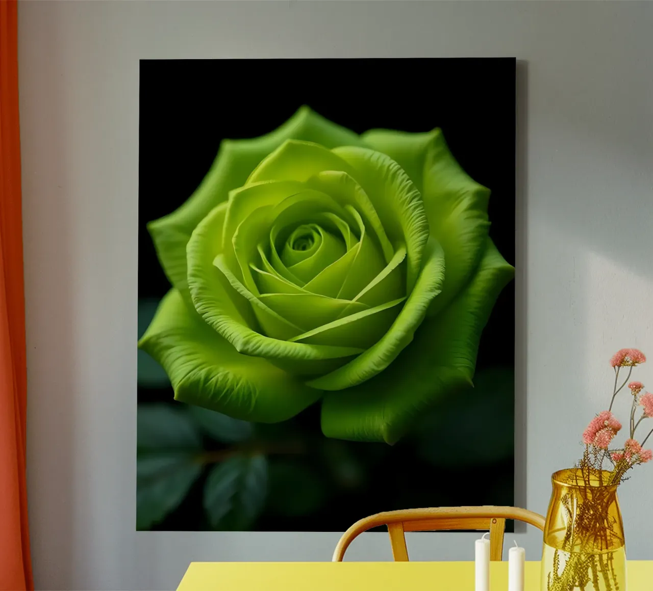 Roos_groen_05 canvas met Baklijst van Farb- und Blütenzauber by LK