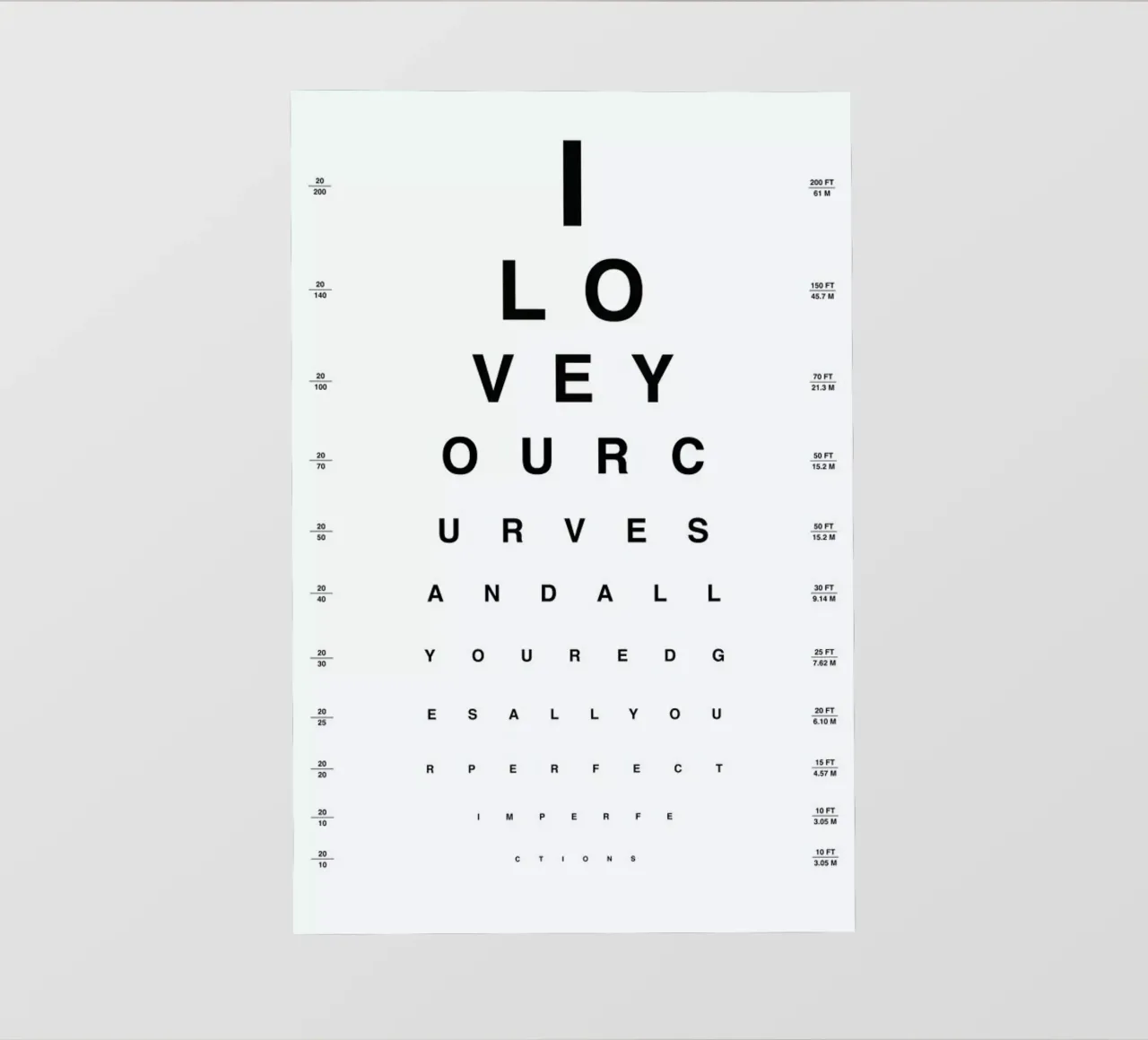 Eye Chart I Love You backlit film by daylight design studio