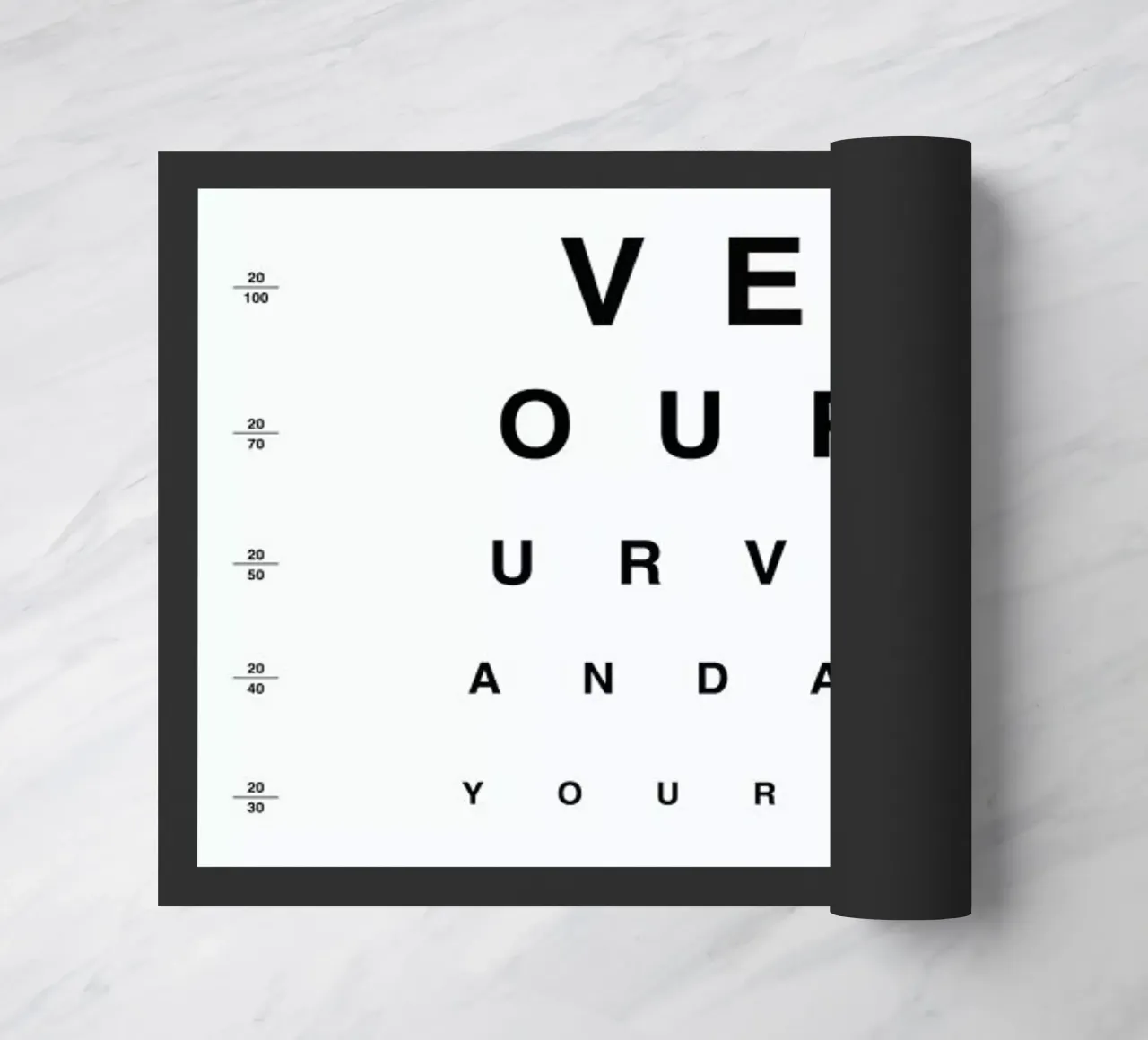 Eye Chart I Love You doormat by daylight design studio