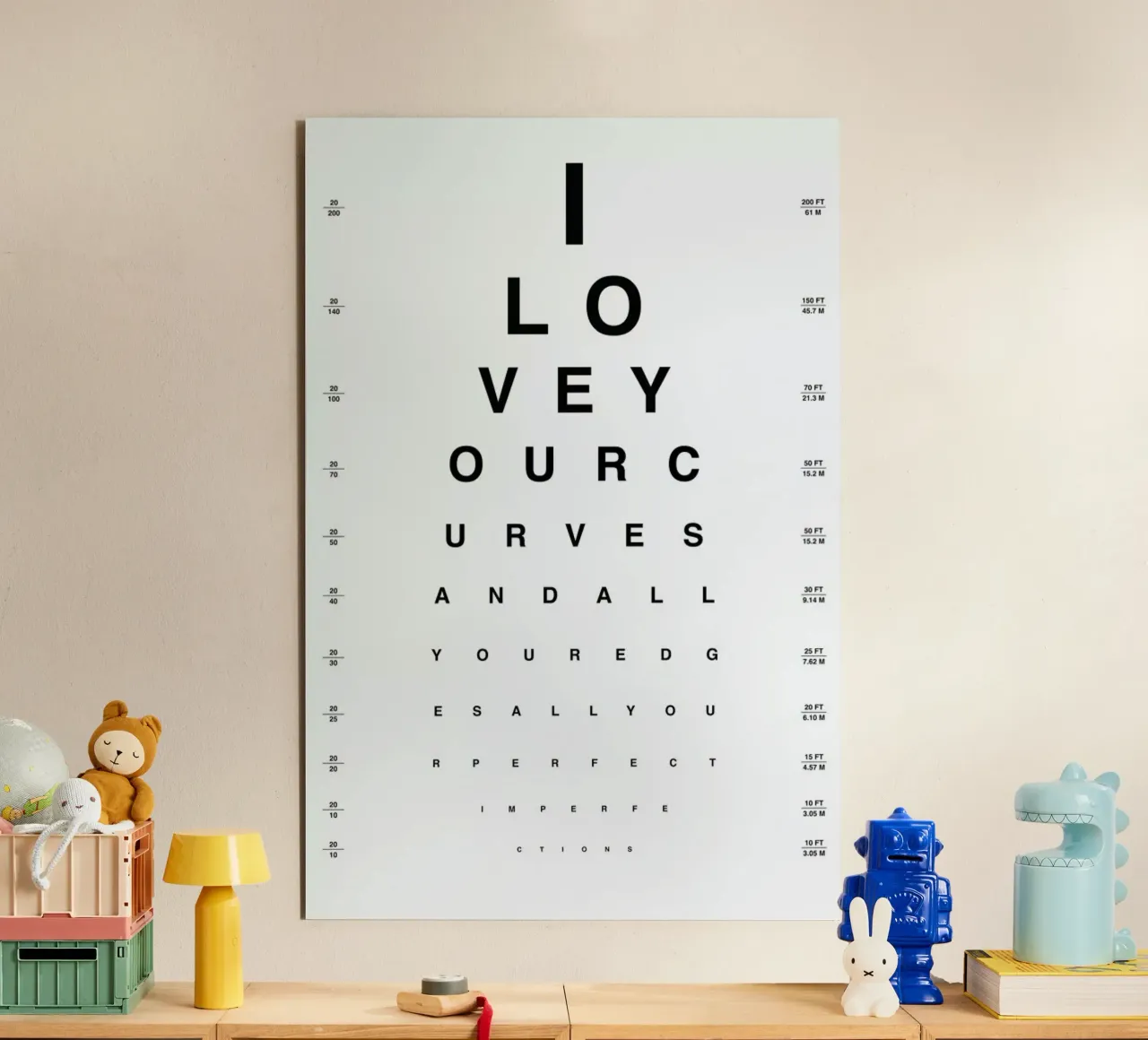 Eye Chart I Love You alu-dibond by daylight design studio