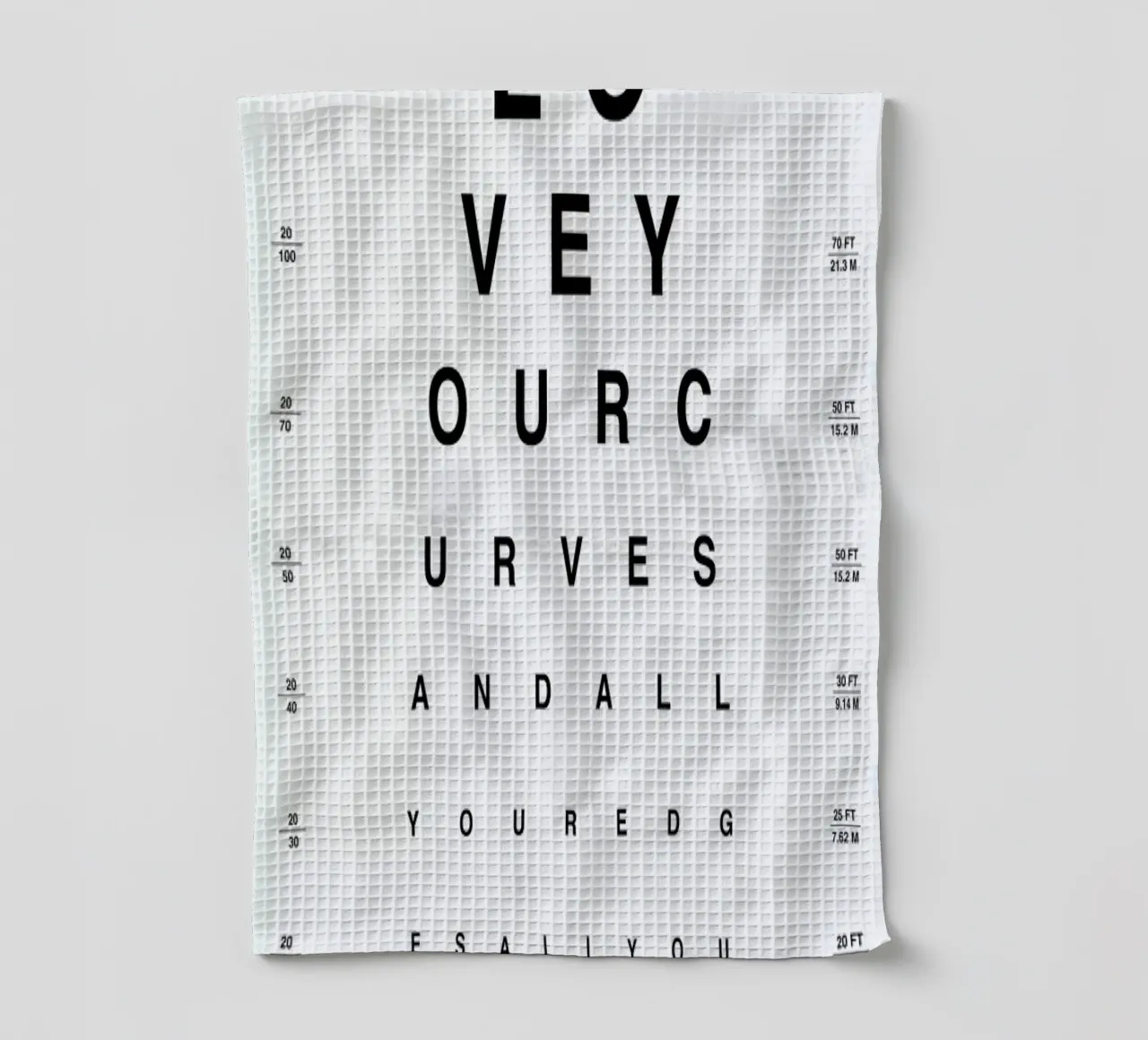 Eye Chart I Love You tea towel by daylight design studio