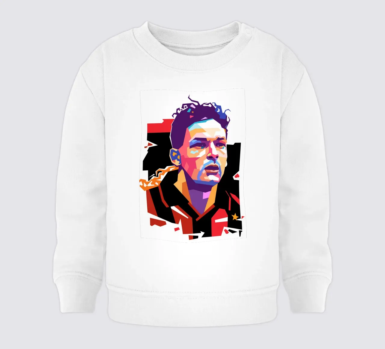 Roberto Baggio pop art portrait felpa neonato da Hantamrata