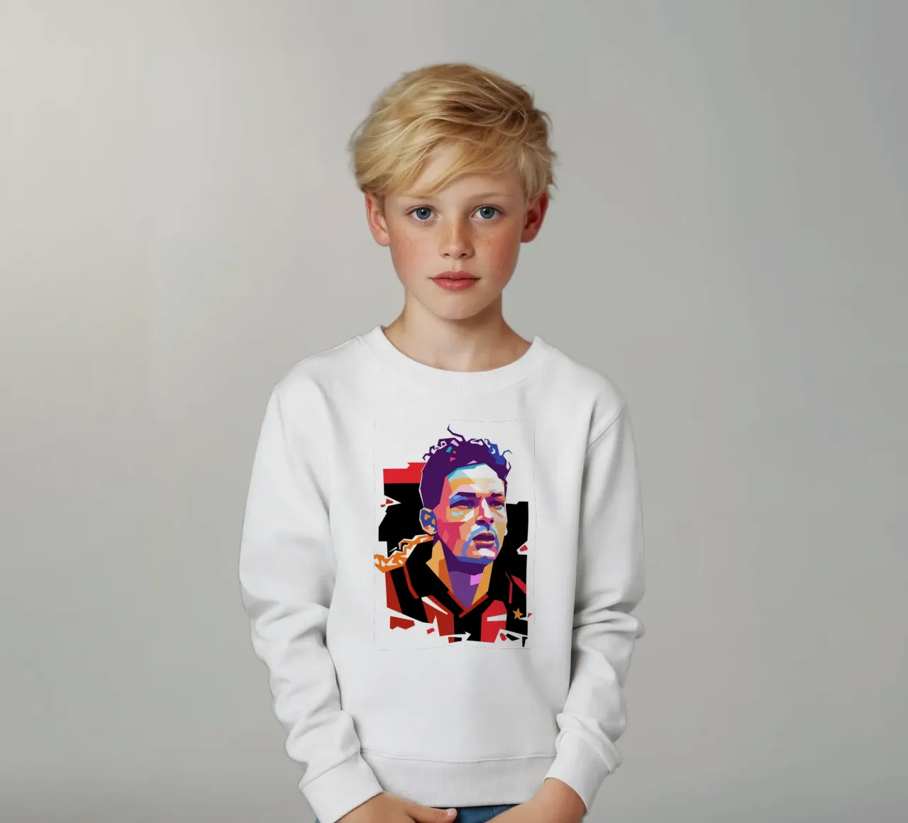 Roberto Baggio pop art portrait felpa bambino da Hantamrata