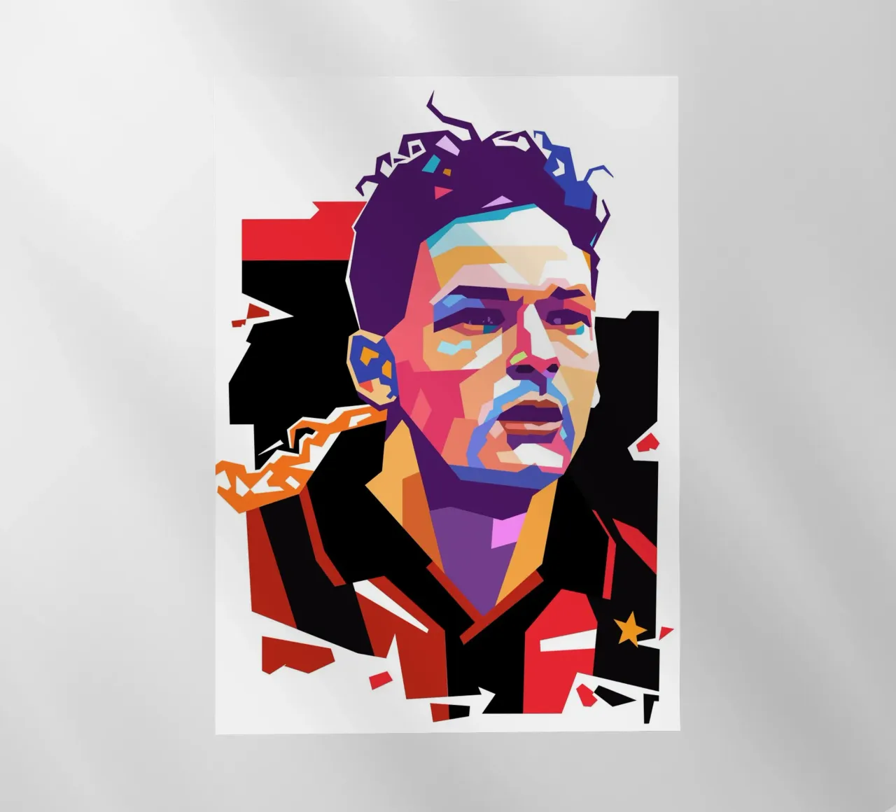 Roberto Baggio pop art portrait pellicola backlit da Hantamrata