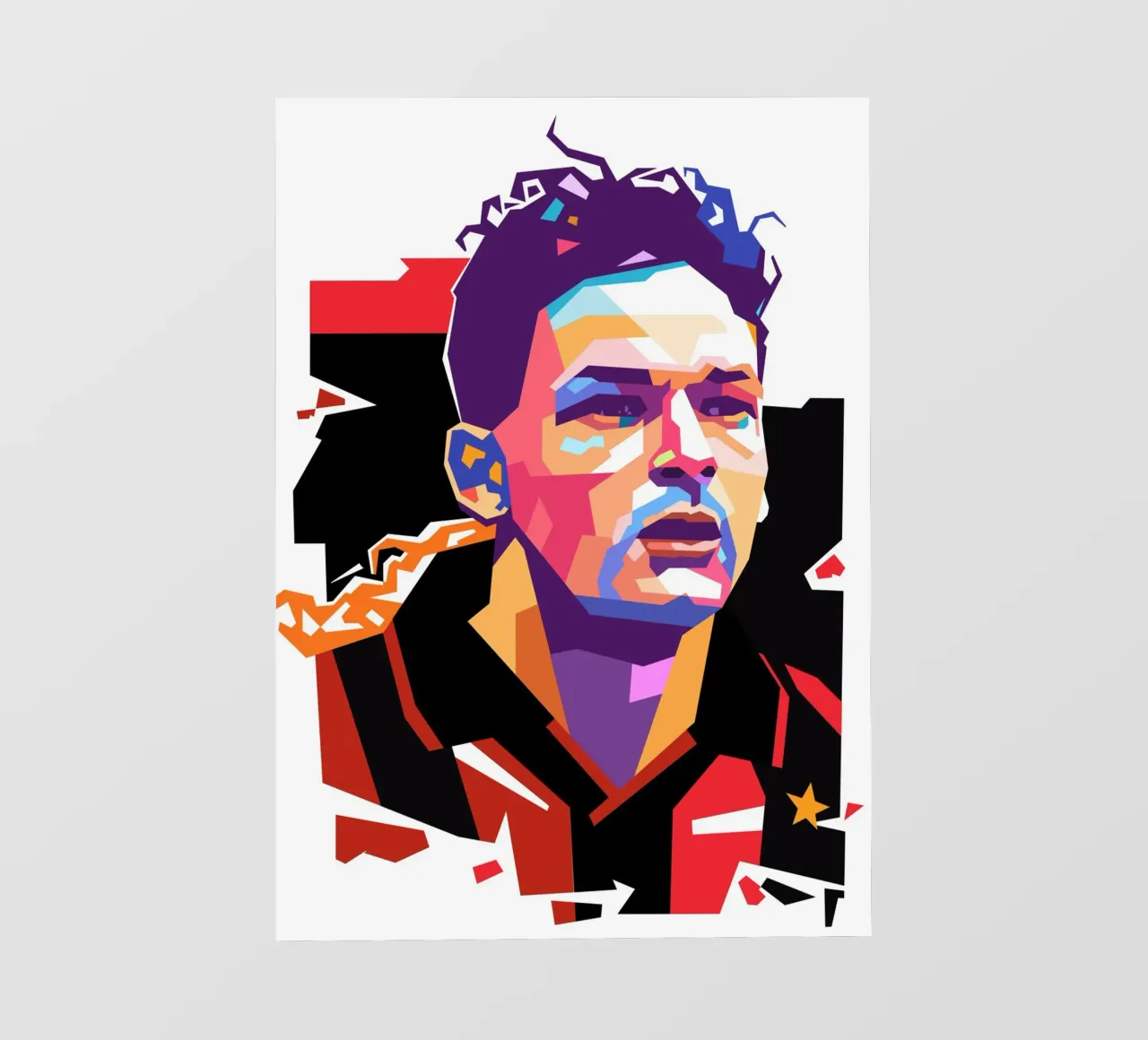 Roberto Baggio pop art portrait pellicola backlit da Hantamrata