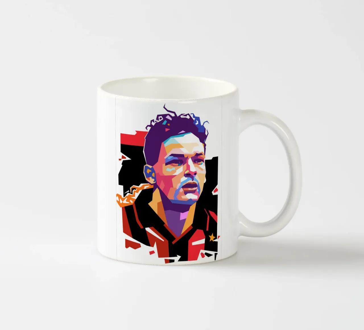 Roberto Baggio pop art portrait ceramic mug by Hantamrata