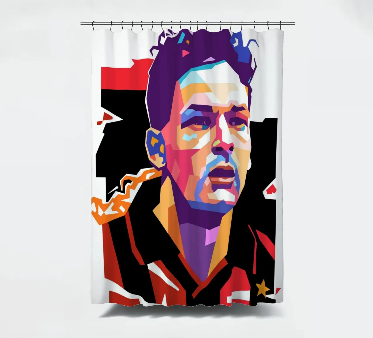 Roberto Baggio pop art portrait shower curtain by Hantamrata