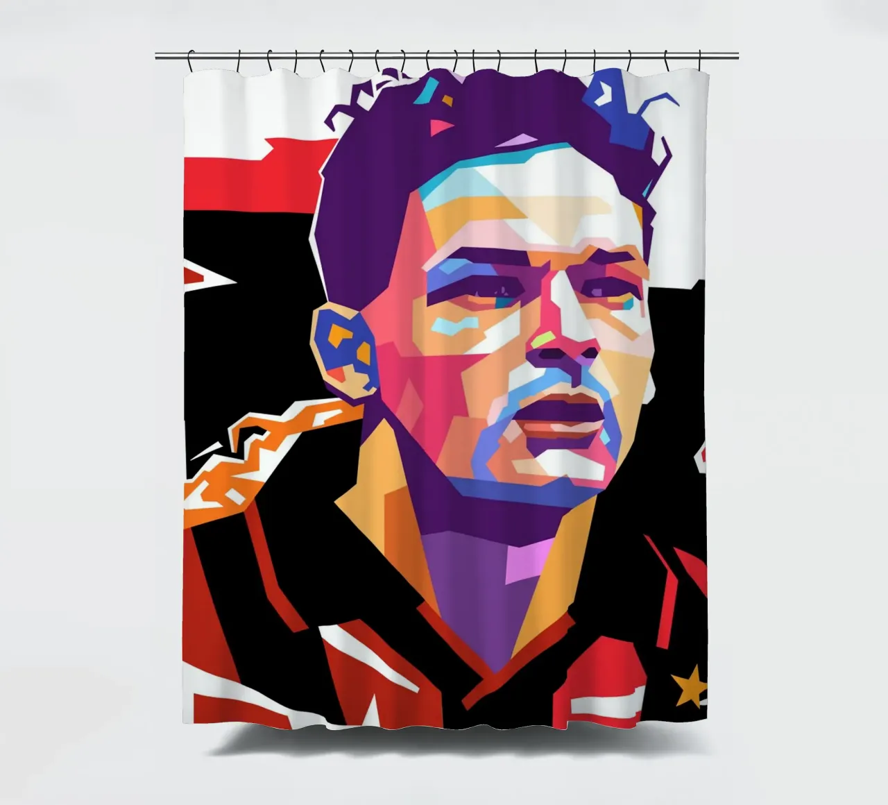 Roberto Baggio pop art portrait shower curtain by Hantamrata
