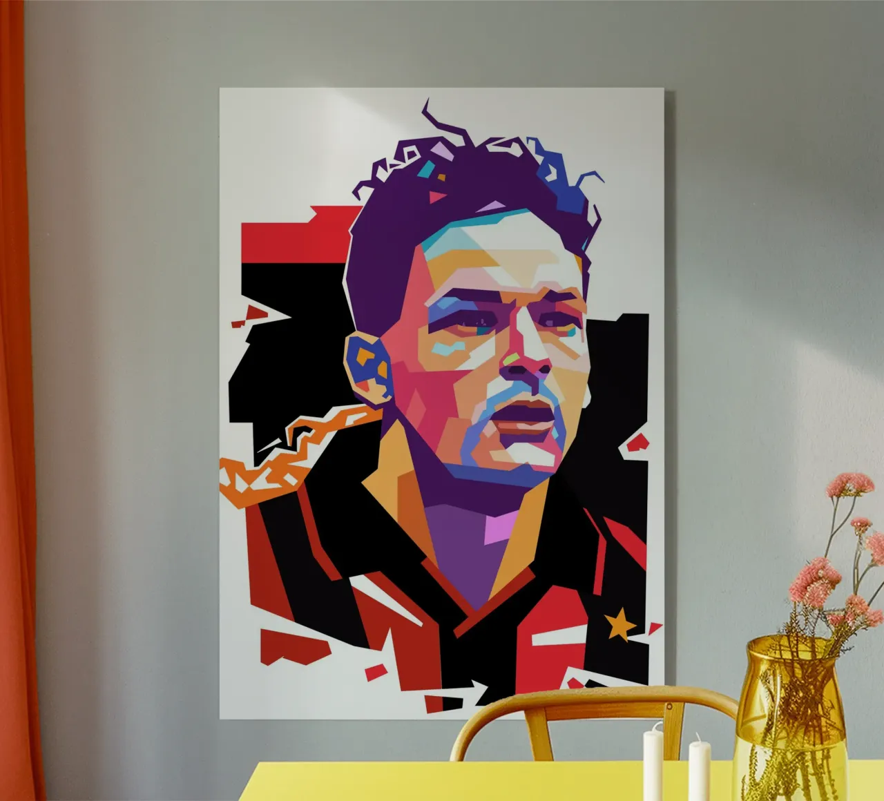 Roberto Baggio pop art portrait acrylic glass by Hantamrata