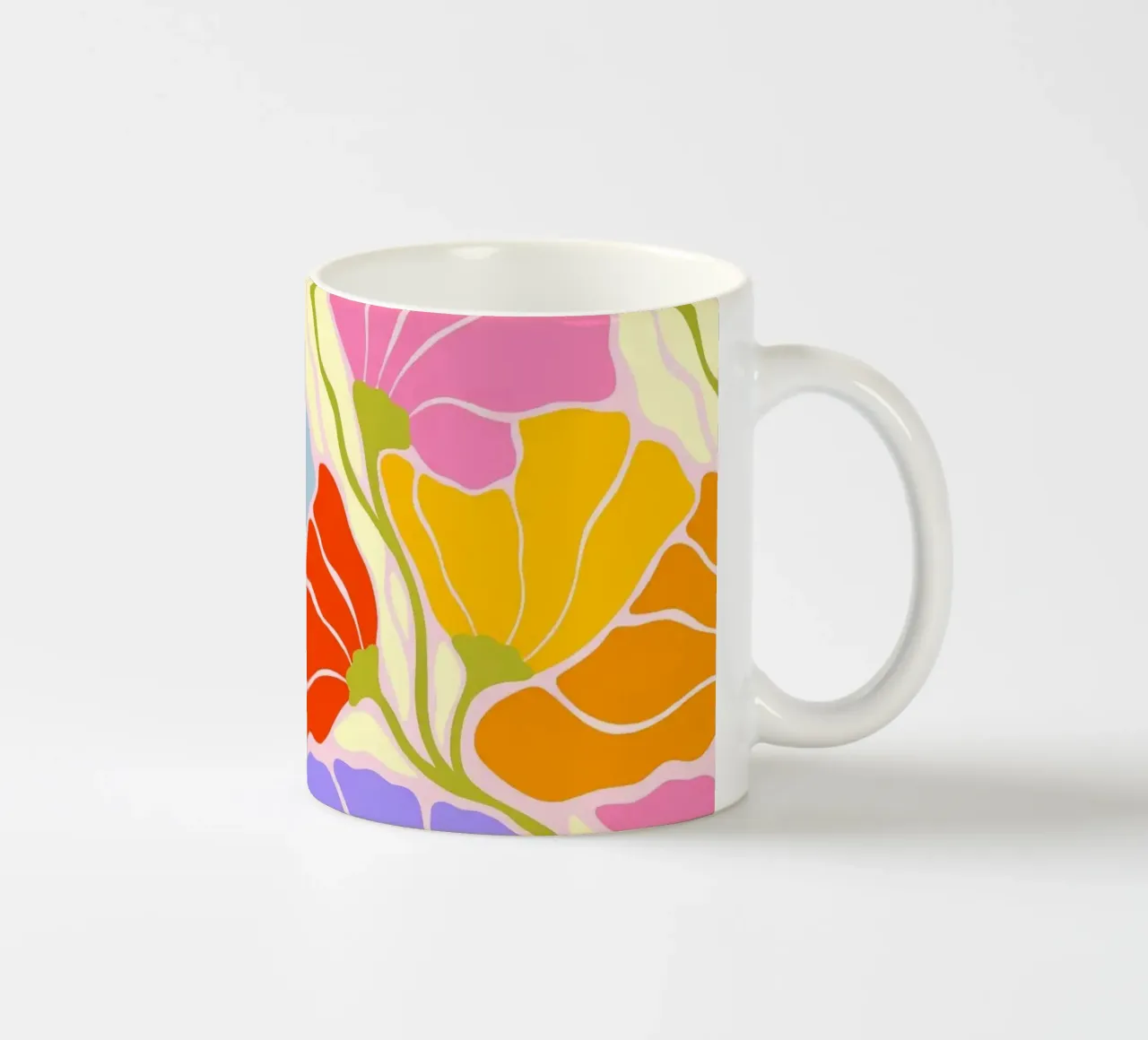 Floreale audace e vibrante - Ispirazione Art Nouveau e Japandi tazza in ceramica da Dominique Vari