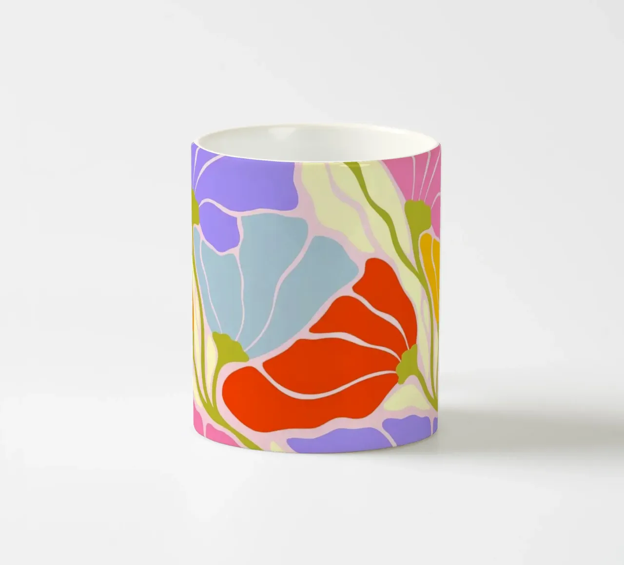 Floreale audace e vibrante - Ispirazione Art Nouveau e Japandi tazza in ceramica da Dominique Vari