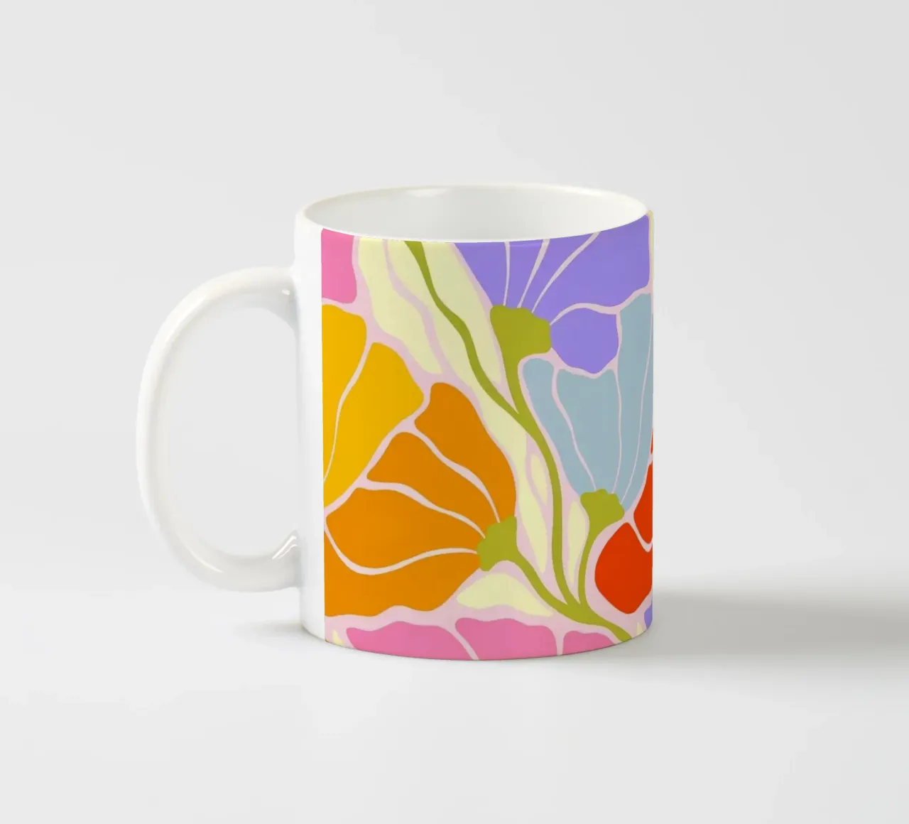 Floreale audace e vibrante - Ispirazione Art Nouveau e Japandi tazza in ceramica da Dominique Vari