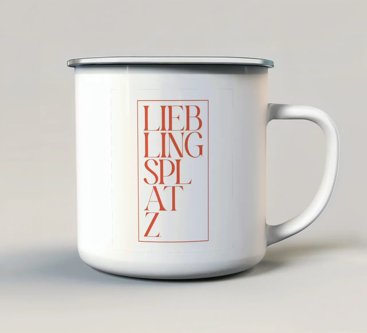 Lieblingsplatz tazza in smalto da BAINAI QUOTES