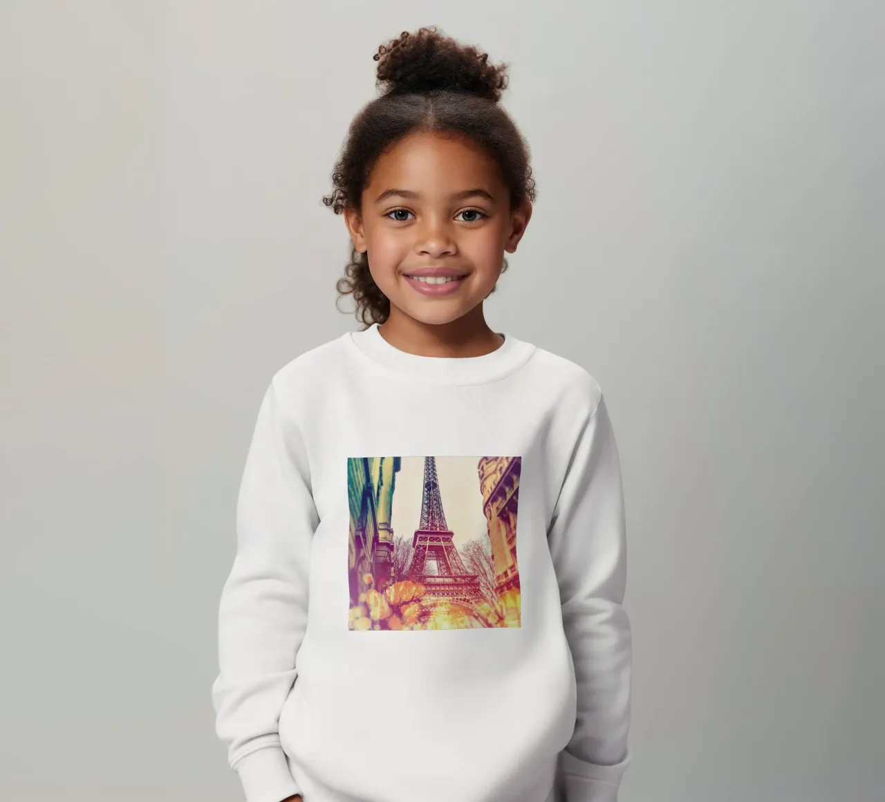 Vintage Eiffel Tower kids sweatshirt by JaySan Studio