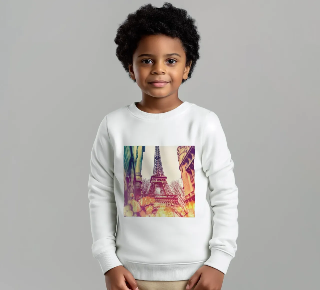 Vintage Eiffel Tower kids sweatshirt by JaySan Studio